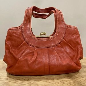 Vintage Coach Leather ERGO Burnt Orange Pleated Hobo Purse Shoulder Bag 12248